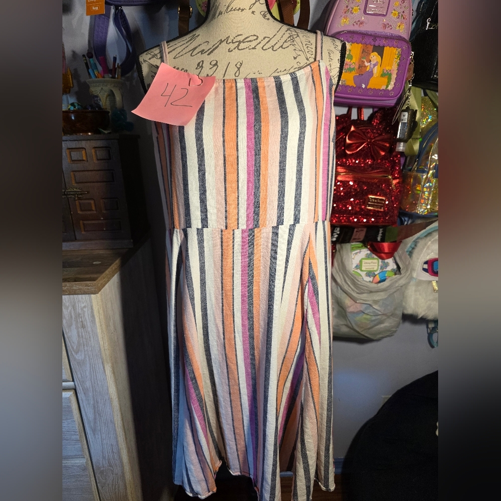 Fit To Flare Gap Dress Stripes Size Xlarge